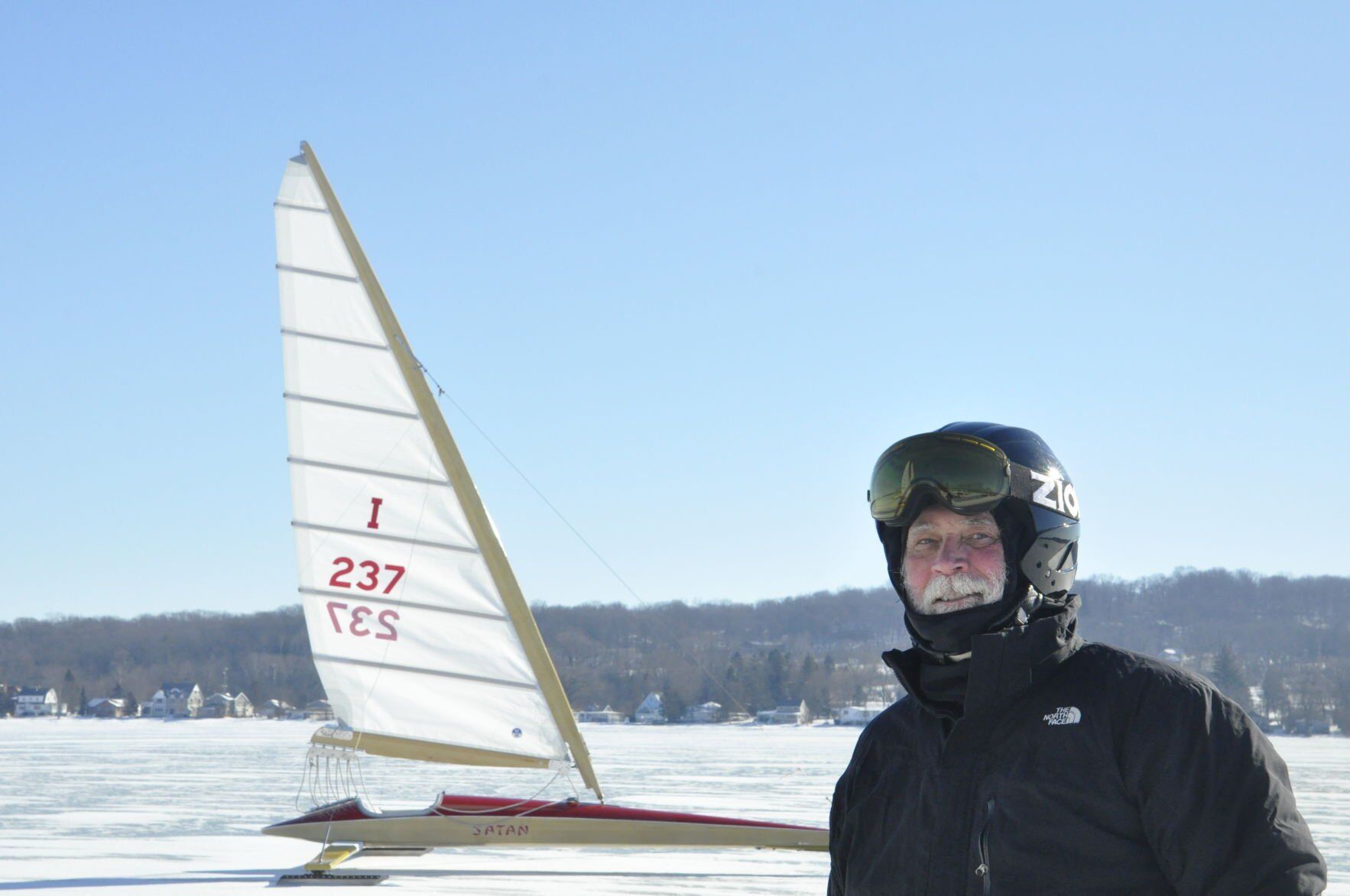 Ice boating on Lake Como